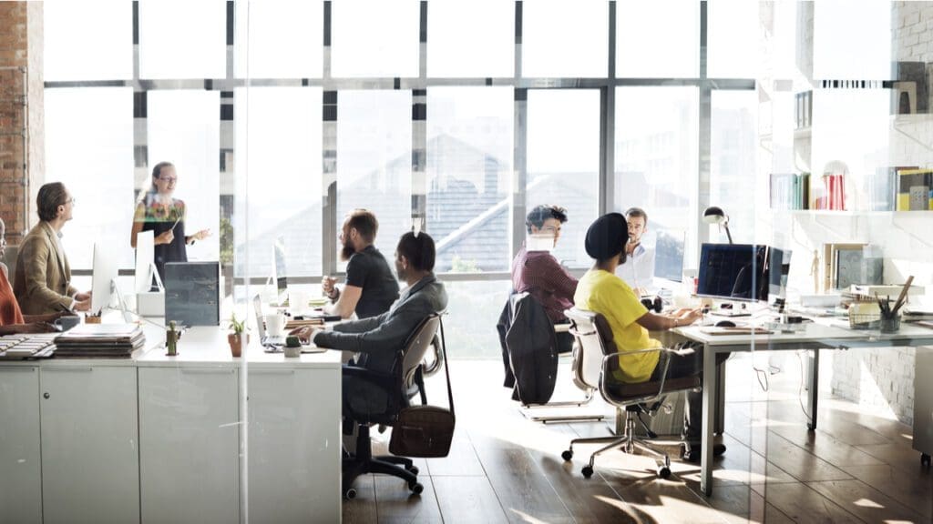 A busy open-plan office
